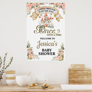 Poster Chá de Bebê Menina Castelo Conto de Fadas Princesa