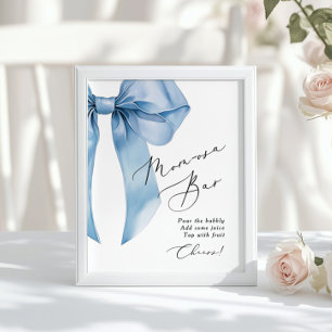 Poster Chá de Bebê Menino Blue Bow Momosa bar