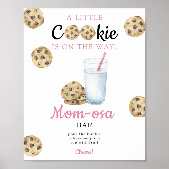 Poster Chá de bebê Milk baby Momosa bar (Frente)