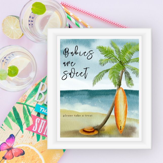Poster Chá de bebê na praia - Bebês são doces (Criador carregado)