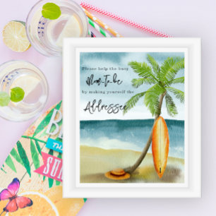 Poster Chá de bebê na praia - Mãe a ser a destinatária