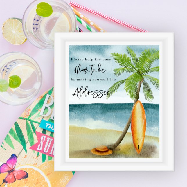 Poster Chá de bebê na praia - Mãe a ser a destinatária (Criador carregado)