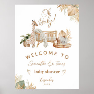 Poster Chá de Bebê Neutro Boho Moderno