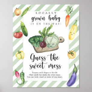Poster chá de bebê no mercado de agricultores - doce bagu