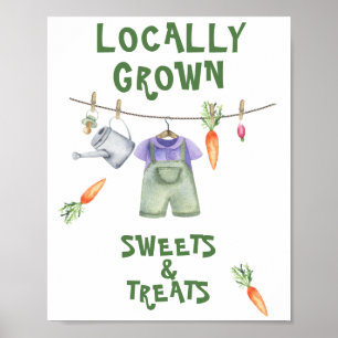 Poster chá de bebê no mercado de agricultores - doces e g