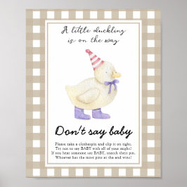 Poster Chá de Bebê Pato - Não diga bebê