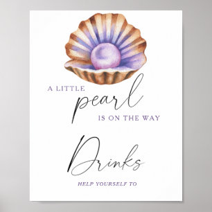 Poster Chá de bebê Pérola - Bebidas