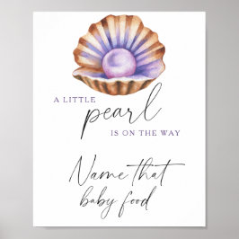 Poster chá de bebê pérola pequena - nome aquela comida de