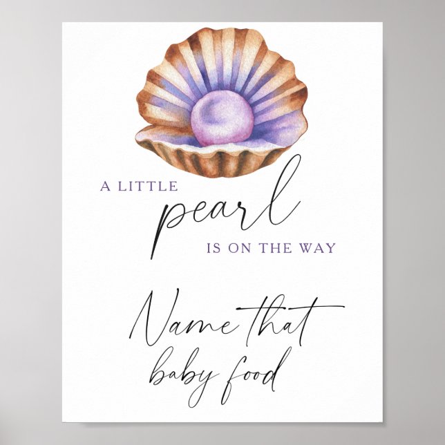Poster chá de bebê pérola pequena - nome aquela comida de (Frente)