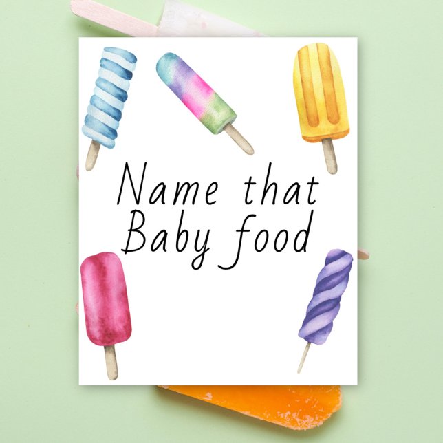 Poster Chá de bebê Popsicle - dê nome à comida de bebê (Criador carregado)
