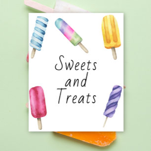 Poster Chá de bebê Popsicle - doces e guloseimas