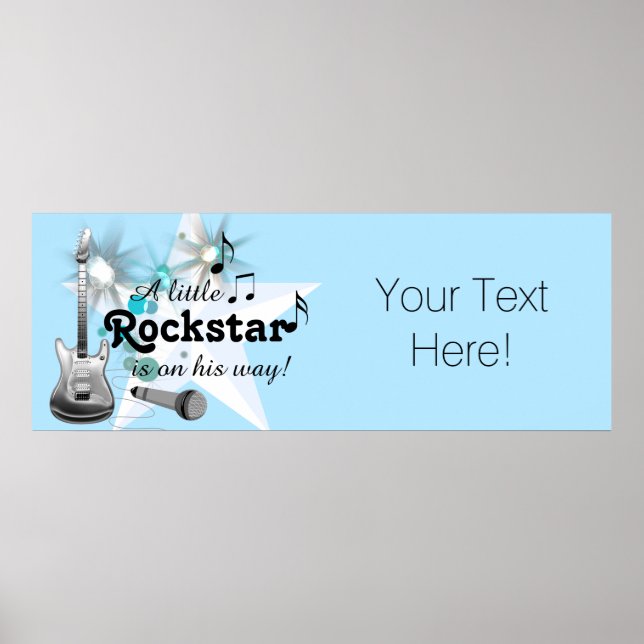 Poster Chá de Bebê Rock Star (Frente)
