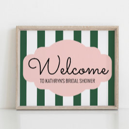 Poster Chá de Bebê Rosa e Verde de Beverly Hills - Bem-vi