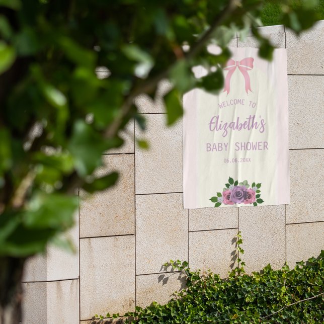 Póster Chá de Bebê Rosa Jardim de Rosas (Criador carregado)