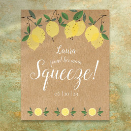 Poster Chá de Bebê Rustic Main Squeeze Lemons