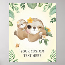 Chá de Bebê Sloths Bebê e Mamãe Sprinkle Berçário