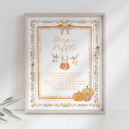 Poster Chá de Bebê, Sorteio de Fraldas, Placa Você se Apa