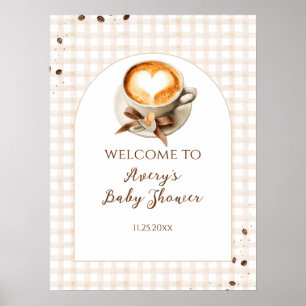 Poster Chá de Bebê Tema Café - Baby is Brewing