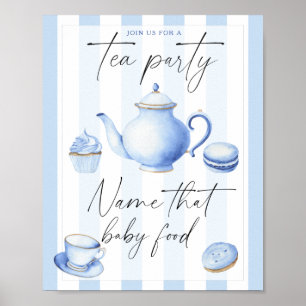 Poster Chá de bebê tema festa de chá - nomeie aquela comi