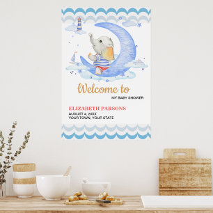 Poster Chá de Bebê Tema Náutico