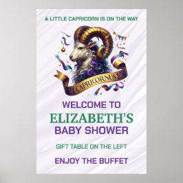 Poster Chá de Bebê Zodíaco de Capricórnio