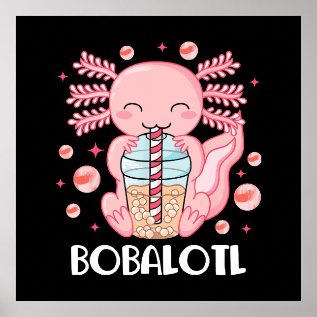 Poster Chá de Bolhas de Axolote Engraçado (Frente)