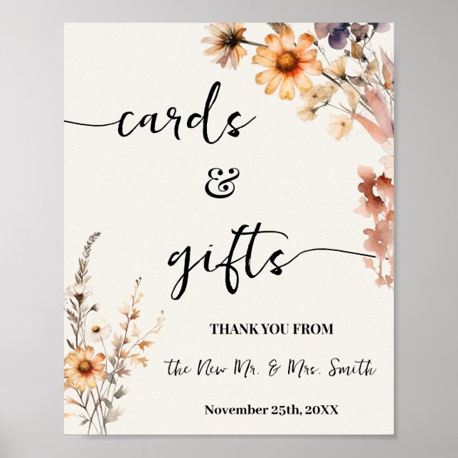 Poster Chá de casamento de Cargas e Presentes de Flores S (Frente)