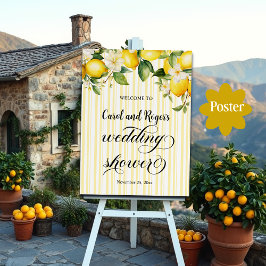 Poster Chá de casamento de Verão do Lemon Branch Mediterr