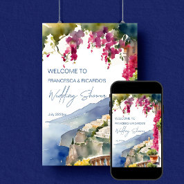 Poster Chá de casamento italiano Amalfi - Boas-vindas