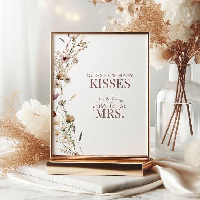 Poster Chá de flor selvagem de aquarela Quantos beijos (Criador carregado)