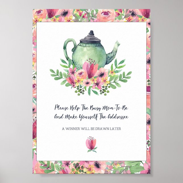 Poster Chá de fraldas ajuda a mãe a assinar (Frente)