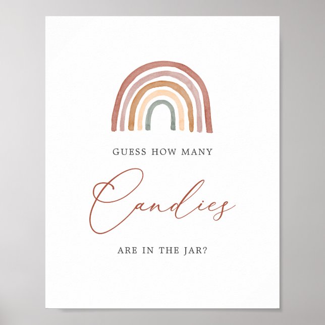 Poster Chá de fraldas Arco-Íris Adivinha Quantas Canções  (Frente)