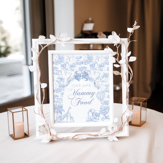 Poster Chá de fraldas Bar Azul Toile Safari Animal (Criador carregado)