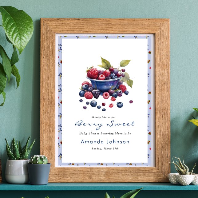 Poster Chá de fraldas Berry Sweet Blueberry (Criador carregado)