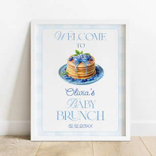 Poster Chá de fraldas Blueberry Baby Brunch