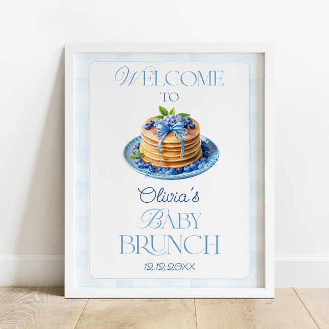 Poster Chá de fraldas Blueberry Baby Brunch (Criador carregado)