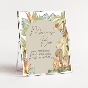 Poster Chá de fraldas Boho Dinosaur Mãe Bar Osa