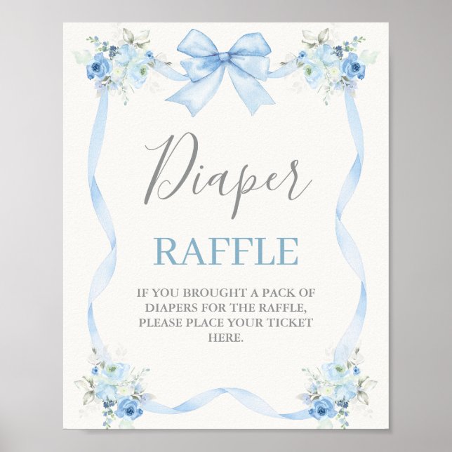 Poster Chá de fraldas Boy com arco (Frente)