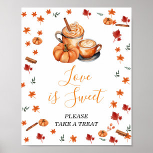 Poster Chá de fraldas Brejando Pumpkin Spice Amor é Doce