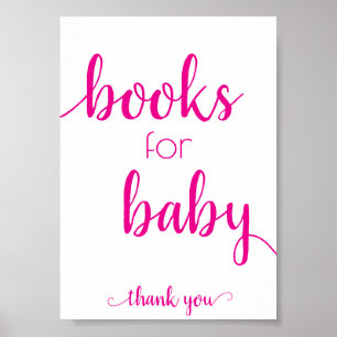 Poster Chá de fraldas Chic Símbolo de Mesa de Livros