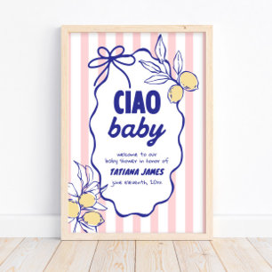 Poster CHÁ DE FRALDAS CIAO BABY Lemon Mediterranean Amalf
