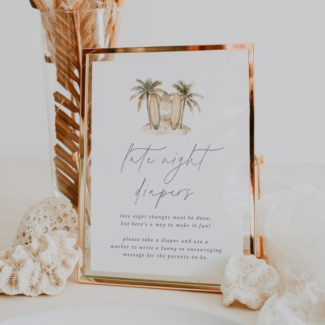 Poster Chá de fraldas Costeiro Sinal de Fraldas Noturnas  (Criador carregado)