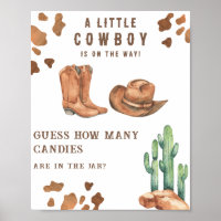Chá de fraldas Cowboy Adivinha quantas canetas