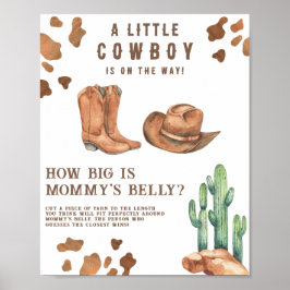 Poster Chá de fraldas Cowboy Qual é o tamanho do jogo de