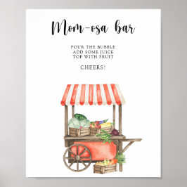 Poster chá de fraldas cultivado localmente - bar Momosa