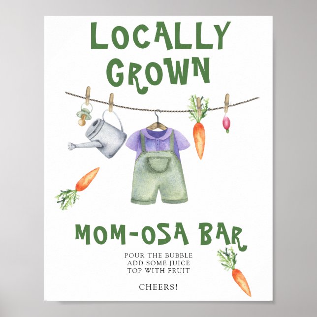 Poster chá de fraldas cultivado localmente - bar Momosa (Frente)
