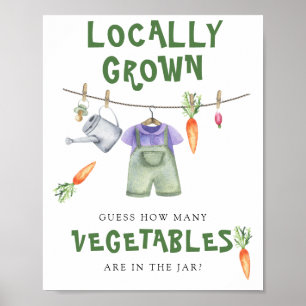 Poster chá de fraldas cultivado localmente - quantos vege