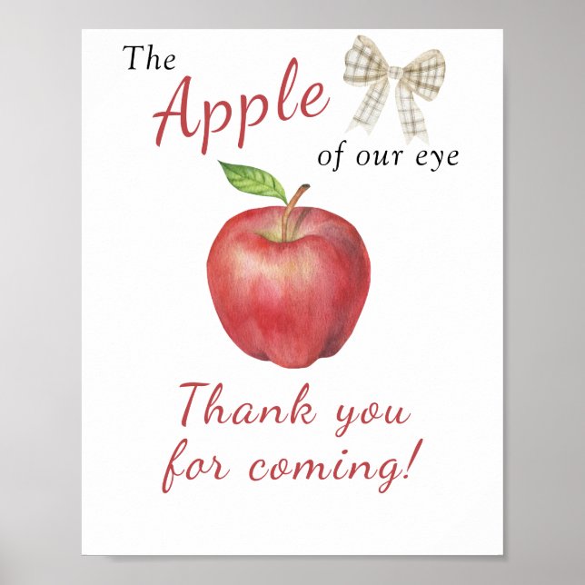 Poster Chá de fraldas da Apple - Obrigado por vir (Frente)