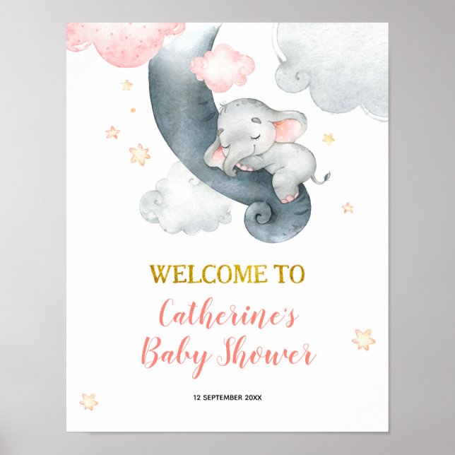Poster Chá de fraldas da Dreamare Elephant Girl (Frente)