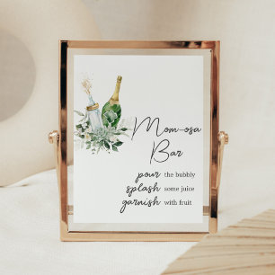 Poster Chá de fraldas das garrafas de Poppin Mãe Bar Osa